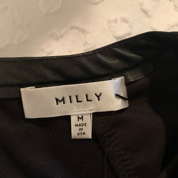 Milly Lamb Leather Scoop Neck Top - Picture 5 of 6